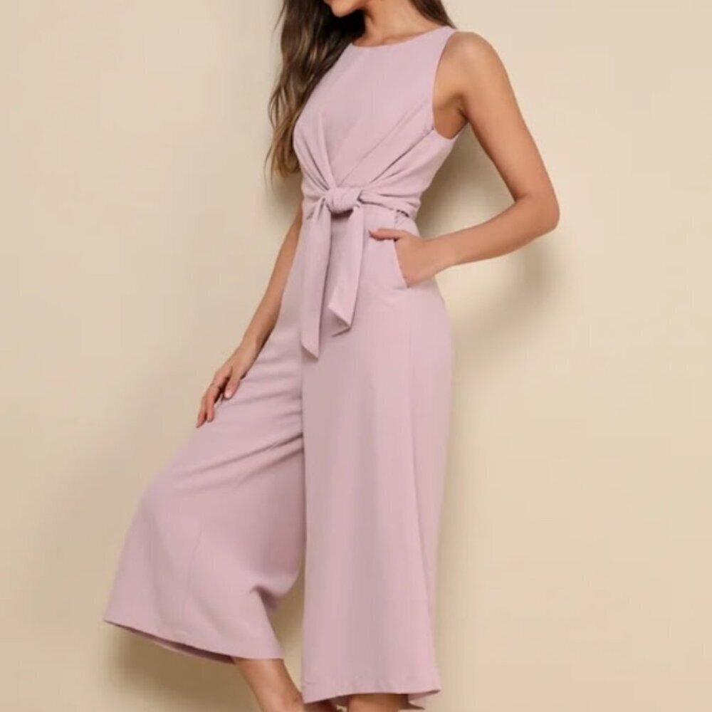 Lulu's On Track Mauve Midi Jumpsuit